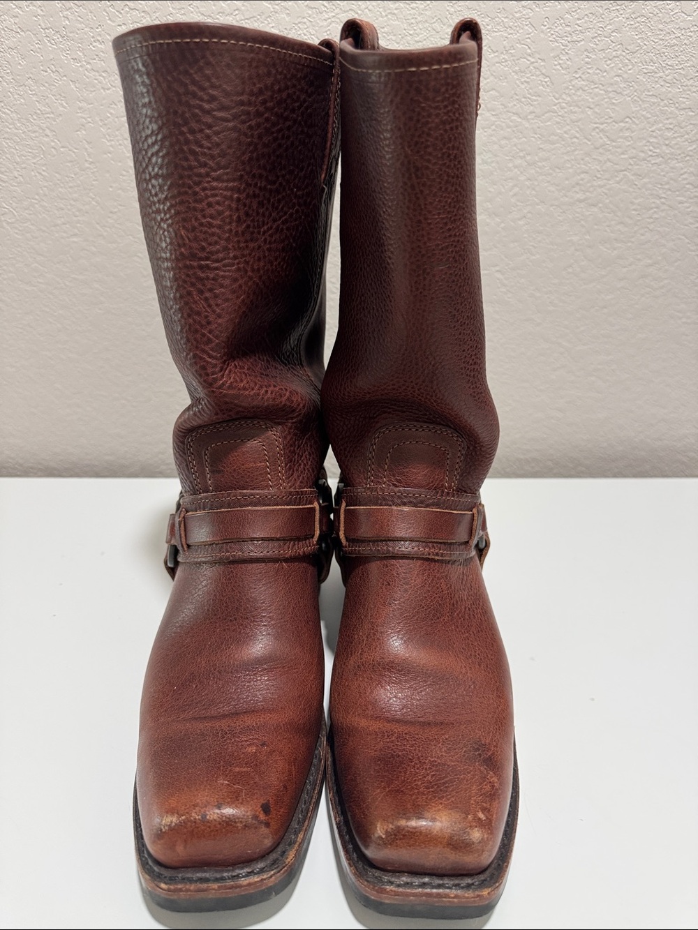 Frye Women’s Vintage Brown Leather Harness Boots - Picture 2 of 7